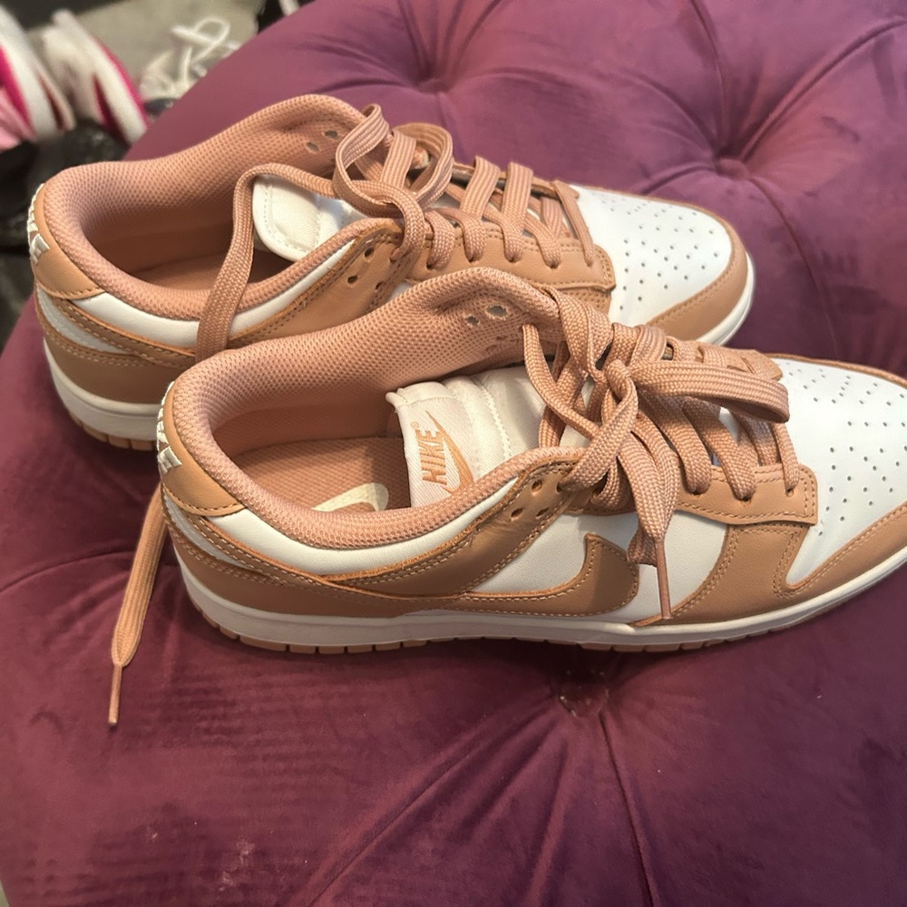Gently used Nike Women's White and blush pink Sneakers